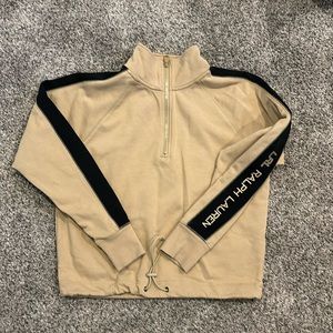 Lauren. S. Like new zip neck top with cinch.